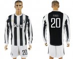 2017-18 Juventus 20 PJACA Home Long Sleeve Soccer Jersey