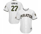 Pittsburgh Pirates #27 Kent Tekulve Replica White Alternate Cool Base Baseball Jersey