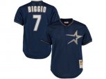 Houston Astros #7 Craig Biggio Mitchell & Ness Navy Cooperstown Collection Batting Practice Jersey