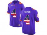 2016 US Flag Fashion Clemson Tigers DeShaun Watson #4 College Football Limited Jersey - Purple
