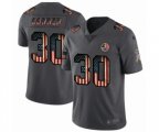 Pittsburgh Steelers #30 James Conner Limited Black USA Flag 2019 Salute To Service Football Jersey