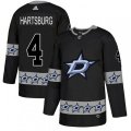 Dallas Stars #4 Craig Hartsburg Authentic Black Team Logo Fashion NHL Jersey