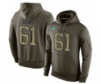 New York Jets #61 Alex Lewis Green Salute To Service Pullover Hoodie