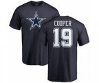 Dallas Cowboys #19 Amari Cooper Navy Blue Name & Number Logo T-Shirt