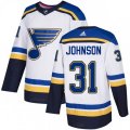 St. Louis Blues #31 Chad Johnson Authentic White Away NHL Jersey