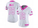 Women Buffalo Bills #79 Jordan Mills Limited White Pink Rush Fashion NFL Jersey