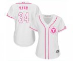 Women's Texas Rangers #34 Nolan Ryan Replica White Fashion Cool Base Baseball Jersey