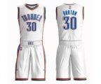 Oklahoma City Thunder #30 Deonte Burton Swingman White Basketball Suit Jersey - Association Edition