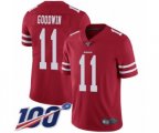 San Francisco 49ers #11 Marquise Goodwin Red Team Color Vapor Untouchable Limited Player 100th Season Football Jersey