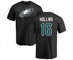 Philadelphia Eagles #16 Mack Hollins Black Name & Number Logo T-Shirt