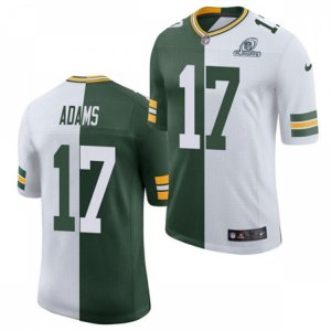 Green Bay Packers #17 Davante Adams Nike Green White Split Two Tone Classic Limited Jersey