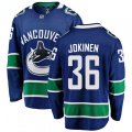 Vancouver Canucks #36 Jussi Jokinen Fanatics Branded Blue Home Breakaway NHL Jersey
