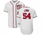 Washington Nationals #54 Kevin Long White Home Flex Base Authentic Collection Baseball Jersey