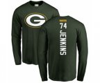 Green Bay Packers #74 Elgton Jenkins Green Backer Long Sleeve T-Shirt