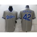 Nike Los Angeles Dodgers #42 Jackie Robinson Gray Throwback Jersey