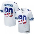 Dallas Cowboys #90 Demarcus Lawrence Elite White Road USA Flag Fashion NFL Jersey