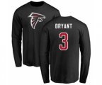 Atlanta Falcons #3 Matt Bryant Black Name & Number Logo Long Sleeve T-Shirt