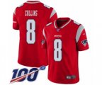 New England Patriots #8 Jamie Collins Limited Red Inverted Legend 100th Season Football Jersey