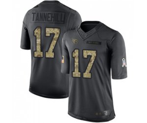 Tennessee Titans #17 Ryan Tannehill Limited Black 2016 Salute to Service Football Jersey
