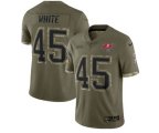 Tampa Bay Buccaneers #45 Devin White 2022 Olive Salute To Service Limited Stitched Jersey