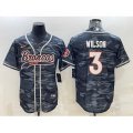 Denver Broncos #3 Russell Wilson Grey Camo With Patch Cool Base Stitched Baseball Jersey
