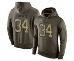 Tennessee Titans #34 Earl Campbell Green Salute To Service Pullover Hoodie