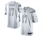 Los Angeles Chargers #17 Philip Rivers Limited White Platinum Football Jersey