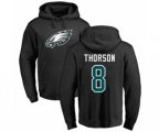 Philadelphia Eagles #8 Clayton Thorson Black Name & Number Logo Pullover Hoodie