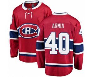 Montreal Canadiens #40 Joel Armia Authentic Red Home Fanatics Branded Breakaway NHL Jersey