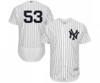 New York Yankees #53 Zach Britton White Home Flex Base Authentic Collection Baseball Jersey