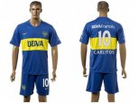 Boca Juniors #10 Carlitos Home Soccer Club Jersey