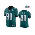 Philadelphia Eagles #90 Jordan Davis Green Super Bowl LVII Patch Vapor Untouchable Limited Stitched Jersey