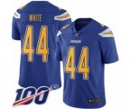 Los Angeles Chargers #44 Kyzir White Limited Electric Blue Rush Vapor Untouchable 100th Season Football Jersey