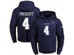 Dallas Cowboys #4 Dak Prescott Navy Blue Name & Number Pullover NFL Hoodie