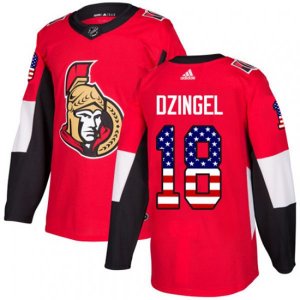 Ottawa Senators #18 Ryan Dzingel Authentic Red USA Flag Fashion NHL Jersey