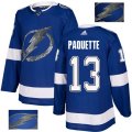 Tampa Bay Lightning #13 Cedric Paquette Authentic Royal Blue Fashion Gold NHL Jersey