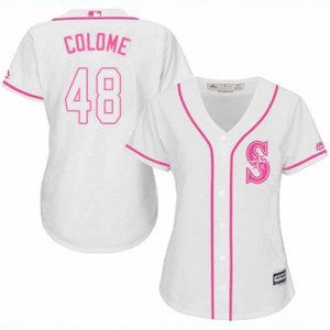 Women\'s Seattle Mariners #48 Alex Colome Authentic White Fashion Cool Base MLB Jersey