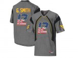 2016 US Flag Fashion West Virginia Mountaineers Geno Smith #12 College Football Mesh Jersey - Grey