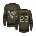 Pittsburgh Penguins #22 Samuel Poulin Authentic Green Salute to Service Hockey Jersey