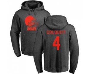 Cleveland Browns #4 Britton Colquitt Ash One Color Pullover Hoodie