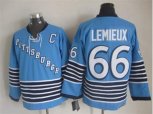 Pittsburgh Penguins #66 Mario Lemieux Throwback blue NHL jerseys