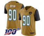 Jacksonville Jaguars #90 Taven Bryan Limited Gold Rush Vapor Untouchable 100th Season Football Jersey