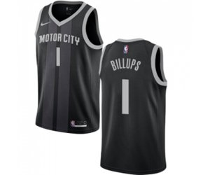 Detroit Pistons #1 Chauncey Billups Authentic Black Basketball Jersey - City Edition