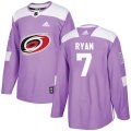 Carolina Hurricanes #7 Derek Ryan Authentic Purple Fights Cancer Practice NHL Jersey