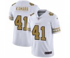 New Orleans Saints #41 Alvin Kamara White Team Logo Cool Edition Jersey