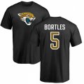 Jacksonville Jaguars #5 Blake Bortles Black Name & Number Logo T-Shirt