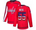 Washington Capitals #55 Aaron Ness Authentic Red USA Flag Fashion NHL Jersey