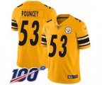 Pittsburgh Steelers #53 Maurkice Pouncey Limited Gold Inverted Legend 100th Season Football Jersey