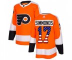 Adidas Philadelphia Flyers #17 Wayne Simmonds Authentic Orange USA Flag Fashion NHL Jersey