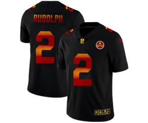 Pittsburgh Steelers #2 Mason Rudolph Men\'s Black Red Orange Stripe Vapor Limited NFL Jersey